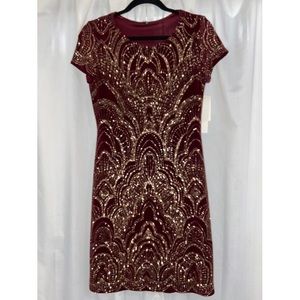 Stunning Maroon & Gold Dress